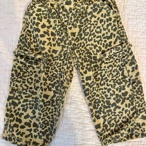 Zara Kids Leopard Print Jeans - Green and Black